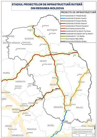 Traseul autostrăzii Târgu Neamţ - Iaşi – Ungheni, în consultare publică timp de o săptămână pe site-ul CNAIR

