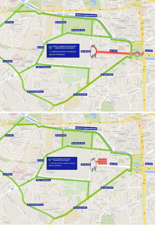 Brigada Rutieră anunţă restricţii ale traficului pe Bulevardul Unirii din Capitală, între 16 şi 18 decembrie, în anumite intervale orare, din cauza Târgului de Crăciun / Rutele ocolitoare recomandate şoferilor 