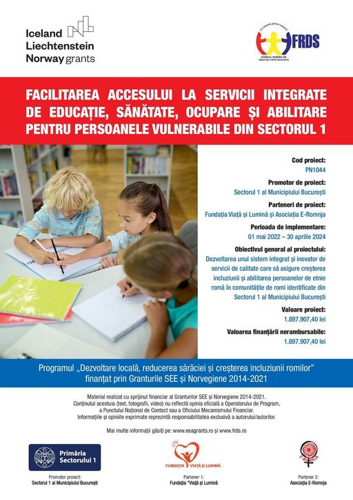 Primăria Sectorului 1 dezvoltă un proiect cu fonduri europene pentru incluziunea şi abilitarea persoanelor de etnie romă din comunităţile din sector