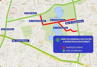 Restricţii de trafic în noaptea de Revelion în Capitală, pe mai multe artere din zona Parcului Titan, între orele 19.00 şi 00.30