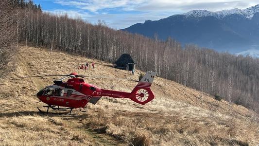 Braşov: În prima zi a anului, un elicopter SMURD a intervenit de urgenţă, în zona Bran, pentru a salva o femeie cu arsuri
