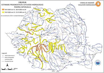 Avertizare a hidrologilor: Risc de viituri în mai multe judeţe din ţară / Codul portocaliu de inundaţii, extins