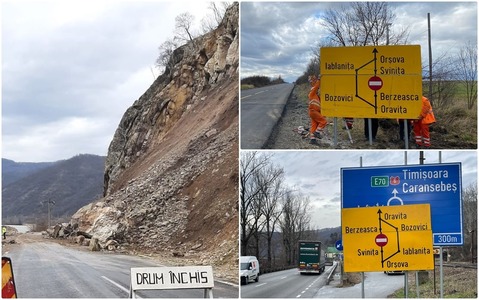 Circulaţia rutieră pe DN 57, pe Clisura Dunării, rămâne închisă până în a doua jumătate a lunii februarie, în urma unor căderi de pietre