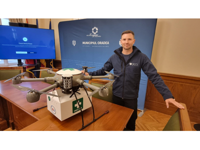 Probele biologice vor fi transportate cu drona, între spitale / Proiect pilot, unic în România, la Oradea - VIDEO