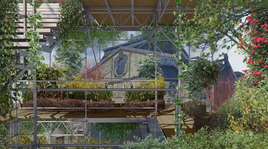 Grădină verticală în centrul oraşului Timişoara, cu prilejul deschiderii oficiale a programului Capitală Europeană a Culturii - FOTO
