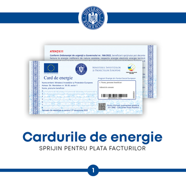 Guvern: Patru milioane de persoane din 2,8 milioane de gospodării primesc, până în 28 februarie, cardurile de energie. Cum vor fi distribuite şi utilizate cardurile