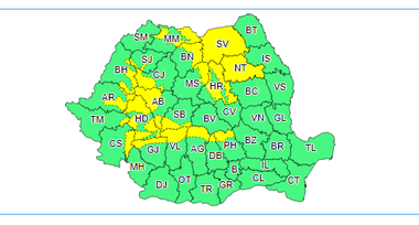 Atenţionări meteo: Ninsorile continuă în judeţe din nordul, centrul şi vestul ţării. Zonele montane şi submontane, aflate sub Cod portocaliu meteorologic, până luni după amiază.  Local, vor fi depuneri de polei - HARTA
