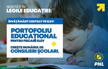 PNL: Una dintre cele mai importante modificări aduse de legile educaţiei este apariţia portofoliului educaţional, care urmăreşte activitatea elevului din grădiniţă până la bacalaureat / Se majorează numărul de consilieri şcolari 