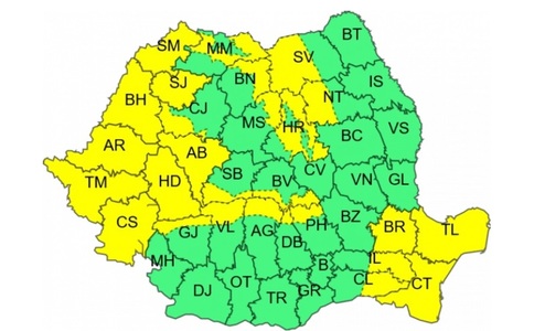 Vremea se răceşte în Capitală, începând de luni / Cod galben de vânt puternic emis de meteorologi în Banat, Crişana, vestul Transilvaniei, Dobrogea şi estul Munteniei 