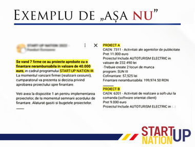 Ministrul Turismului: Nu vă lăsaţi păcăliţi! Programele de finanţare pe care le punem la dispoziţie sunt dedicate antreprenorilor de bună credinţă. Nicidecum nu îi vizează pe cei care doresc să facă bişniţă şi profit peste noapte