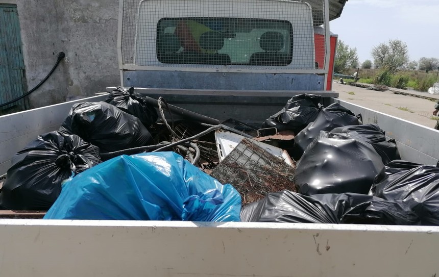Depozit ilegal de deşeuri în Delta Dunării / S-au colectat zeci de saci cu plastic, metal şi sticle / Se caută vinovaţii