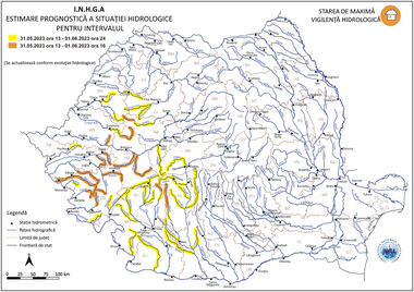 Hidrologii au prelungit Codul portocaliu pentru bazinul hidrografic Bârzava/ A fost emisă şi o avertizare Cod galben pentru râuri din 14 judeţe