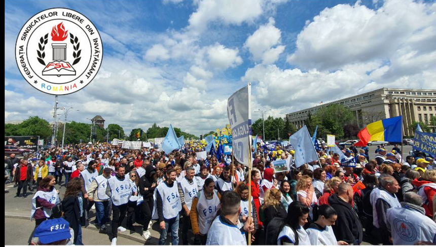 Sindicaliştii din Educaţie au obţinut aprobare pentru un nou protest la Bucureşti / Sunt aşteptate 20.000 de persoane