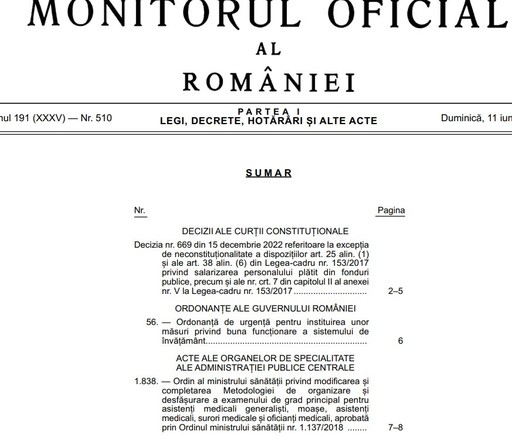 Ordonanţa care aduce modificări în ceea ce priveşte organizarea examenului naţional de bacalaureat şi concursul de titularizare şi anulează evaluarea de clasa a VI-a, publicată în Monitorul Oficial