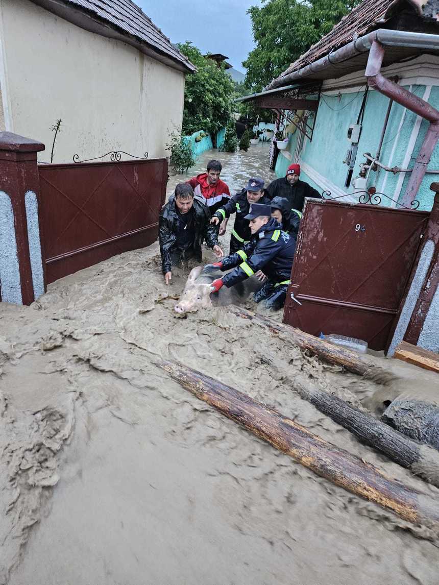 IGSU: Intervenţii ale pompierilor în 30 de localităţi din nouă judeţe, în urma ploilor şi furtunilor din ultimele 24 de ore/ Apele Române: Cea mai mare cantitate de precipitaţii a fost în localitatea Blaj - 84,5 l/mp - FOTO, VIDEO