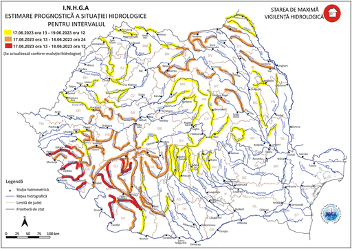Hidrologii au prelungit codul roşu de inundaţii până duminică la prânz
