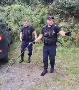 Mehedinţi: Jandarmii au intervenit pentru îndepărtarea unei vipere cu corn care se afla în apropierea unei pensiuni - VIDEO