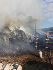 ISU Vaslui: Pompierii au intervenit la un incendiu izbucnit la un depozit de furaje şi un adăpost pentru animale din localitatea Chiţoc, comuna Lipovăţ - FOTO / VIDEO