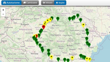 Aglomeraţie în punctele de trecere a frontierei Nădlac şi Borş la ieşirea din ţară, şi la Nădlac II la intrarea în România
