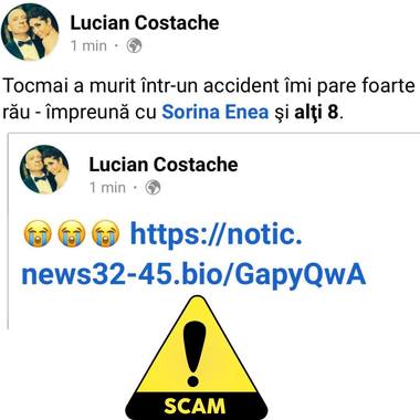 Directoratul de Securitate Cibernetică: Atacatori folosesc conturi compromise pentru a lansa mesaje false cu un caracter tragic, în care anunţă moartea anumitor persoane în urma unor accidente/ Utilizatorii ar putea fi trimişi pe site-uri maliţioase