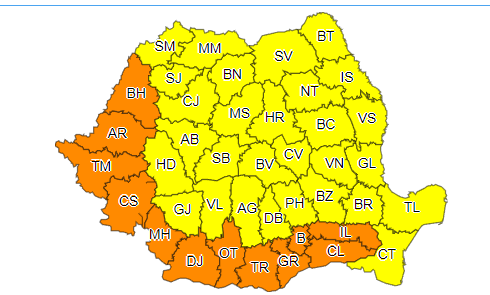 UPDATE - Cod galben de caniculă în întreaga ţară / Temperaturile trec de 37 de grade / Cod portocaliu în Crişana şi Banat, precum şi în jumătatea de sud a Olteniei şi a Munteniei / Se vor depăşi 41 de grade / Restricţii de circulaţie