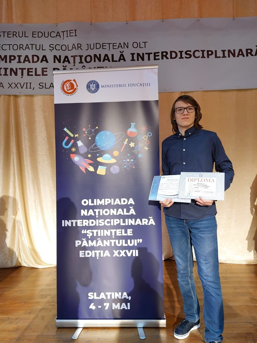 Buzău: Un elev al Colegiului Naţional ”B.P. Hasdeu” a obţinut două medalii de aur  la Olimpiada Internaţională de Ştiinţele Pământului