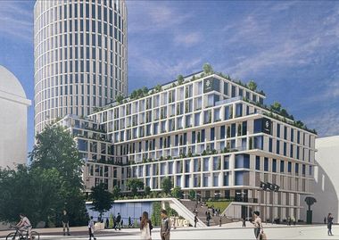Primarul Capitalei a emis autorizaţia de construire pentru imobilul care a găzduit Bancorex: Se repară în măsura posibilului o eroare majoră de urbanism a anilor '90 / Vor fi executate lucrări de reconfigurare, de amenajare exterioară şi peisagistică