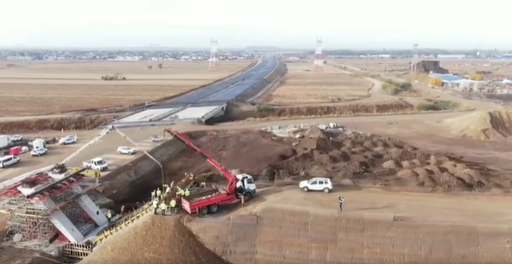 MInistrul Transporturilor: Pe lotul 1 al Autostrăzii A0 de Centura Sud- Bucureşti (Glina-Vidra) a început astăzi turnarea betonului la infrastructura pasajului de la km 65 