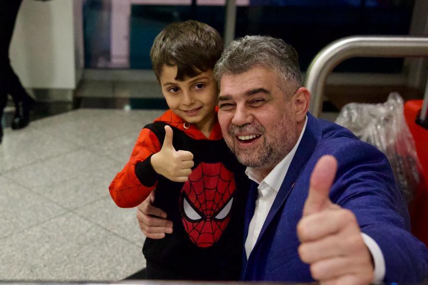 Marcel Ciolacu: Am fost copleşit să văd bucuria şi speranţa din ochii copiilor care au scăpat din infernul din Gaza. În seara asta vor dormi în România, în siguranţă! - FOTO, VIDEO