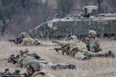 Exerciţiu cu aproape 600 de militari, în Poligonul Cincu / Au participat soldaţi din Grupul de Luptă NATO, dar şi din România şi din detaşamentele aliate dislocate în ţara noastră - FOTO