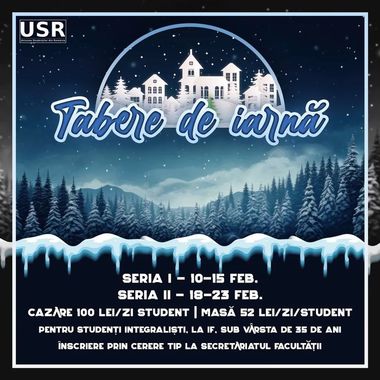 Ministerul Familiei, Tineretului şi Egalităţii de Şanse organizează un nou program de tabere studenţeşti de iarnă / Cazarea şi masa sunt asigurate, studenţii beneficiari vor suporta doar costul transportului
