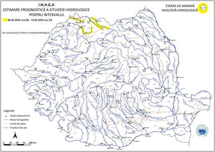 Cod galben hidrologic, pe râuri din judeţele Maramureş şi Satu Mare, până sâmbătă noapte