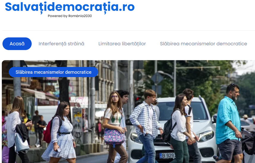Asociaţia Proiectul România 2030 a lansat platforma online „Salvaţidemocraţia.ro”, un agregator de abateri de la regulile democratice