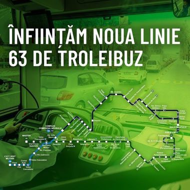 Nicuşor Dan: Înfiinţăm o nouă linie de troleibuz, 63, care va circula din cartierul Militari până la Parcul Izvor. Pentru reducerea poluării, pe această linie vor circula noile troleibuze cu autonomie Solaris