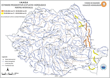 Codurile hidrologice, actualizate pentru râuri din Moldova şi Dobrogea/ Cod portocaliu pentru râuri din bazinele hidrografice Bârlad, Siret şi Prut/ Cod galben pe râuri din judeţele Neamţ, Vaslui, Iaşi, Galaţi, Botoşani, Tulcea şi Constanţa