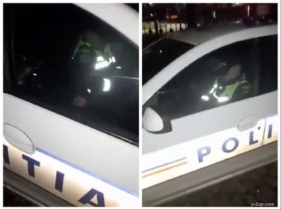 Vrancea - Poliţist şi jandarm, filmaţi dormind în maşina IPJ Vrancea, în timpul serviciului. IPJ Vrancea anunţă verificări - VIDEO