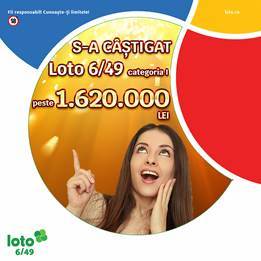 S-a câştigat marele premiu la Loto 6/49, în valoare de peste 325.000 de euro / Biletul norocos a fost jucat online pe bilete.loto.ro şi a costat 787,50 de lei