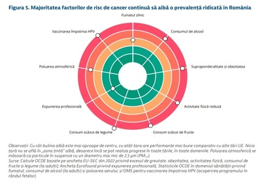 România a cheltuit pentru prevenţia cancerului puţin peste un sfert din media cheltuielilor la nivel european. Testele de screening pentru cancer sunt oferite predominant în mod oportunist, iar monitorizarea cazurilor e limitată sau inexistentă-RAPORT CE
