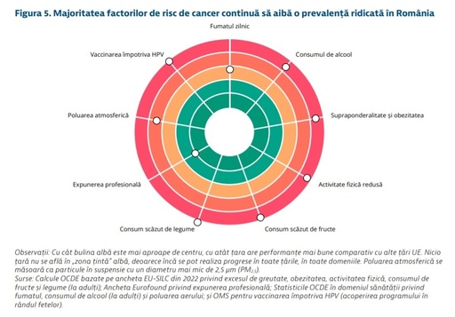 România a cheltuit pentru prevenţia cancerului puţin peste un sfert din media cheltuielilor la nivel european. Testele de screening pentru cancer sunt oferite predominant în mod oportunist, iar monitorizarea cazurilor e limitată sau inexistentă-RAPORT CE
