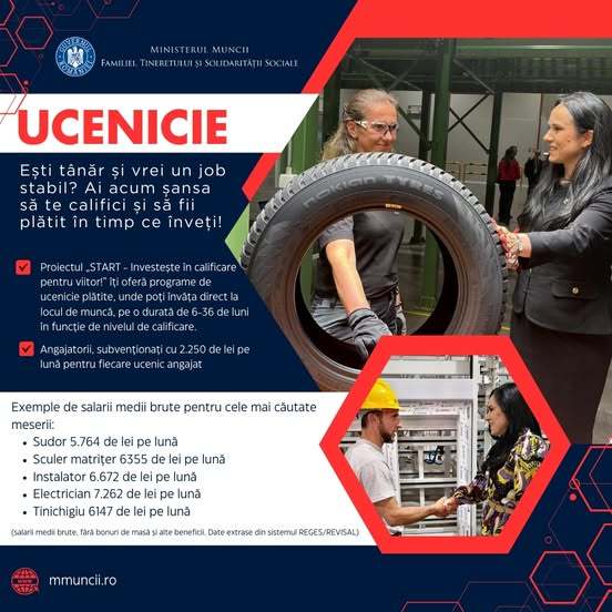 Programe de ucenicie plătite, pentru tineri de până la 30 de ani / Care sunt cele mai căutate meserii şi ce salarii se oferă / Consiţiile pentru angajatori şi şomeri / Proiect de 30 de milioane de euro

