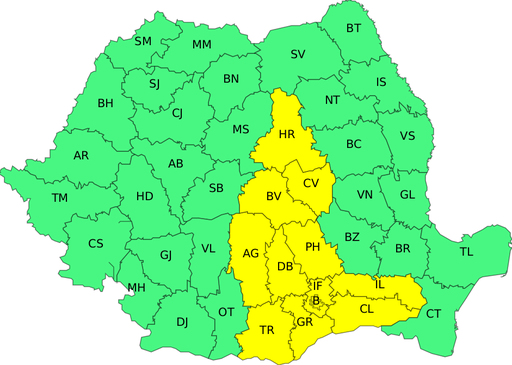 ANM  a emis cod galben de ger pentru 11 judeţe şi Bucureşti. Temperaturile minime în Muntenia şi estul şi sud-estul Tranvilvaniei vor coborî până la minus 14/ Cum va fi vremea în Capitală
