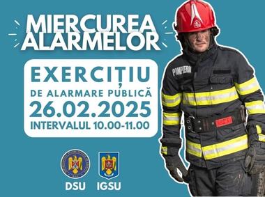 Exerciţiu de alarmare în toată ţara, miercuri, în intervalul 10.00 - 11.00, scopul fiind verificarea funcţionării sirenelor / Recomandări pentru populaţie