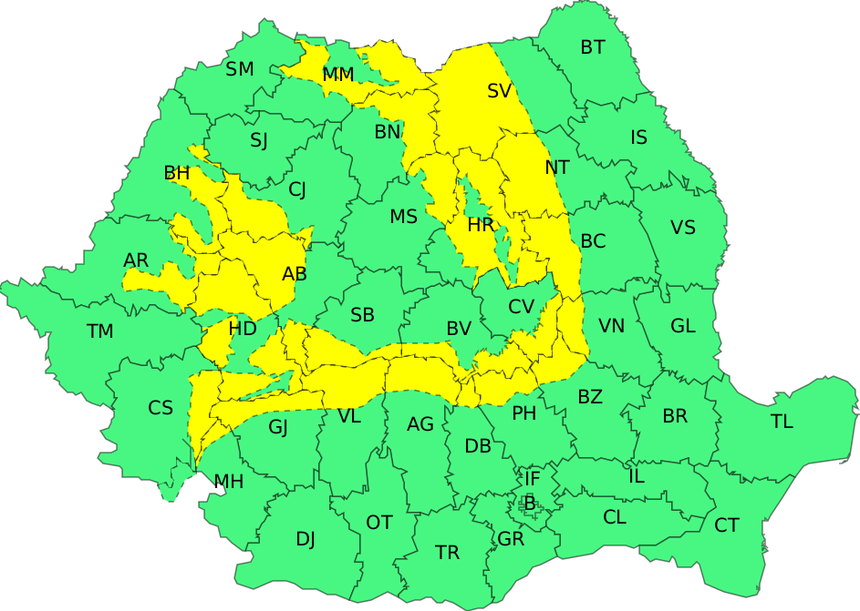 ANM, atenţionare de vânt puternic în aproape toată zona montană, de marţi de la prânz, până miercuri dimineaţă/ La peste 1700 de metri altitudine, vântul va atinge 110 km la oră/ Cum va fi vremea în Capitală