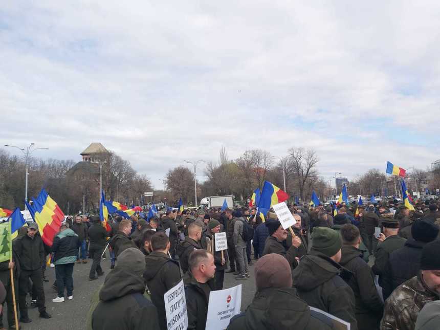 UPDATE - Miting al silvicultorilor în Bucureşti: Guvernul a tăiat salarii şi drepturi consfinţite prin legi, umilind 25.000 de angajaţi din sectorul silvic românesc /  Pădurea are nevoie de profesionişti, nu de propagandă! / REVENDICĂRI - FOTO 