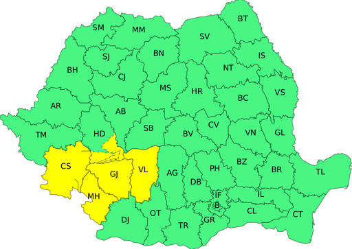 Atenţionare meteorologică - Ploi în aversă şi vânt, până sâmbătă seară în toate regiunile/ În sud-vestul ţării şi în Carpaţii Meridionali, acumulări de apă de până la 70 l/mp
