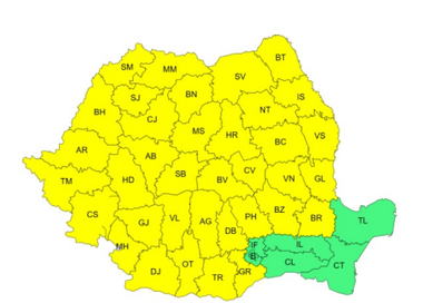 UPDATE - Vreme deosebit de rece, brumă şi îngheţ la sol, precipitaţii mixte şi intensificări ale vântului, până joi seară/ Cea mai mare parte a ţării se află, duminică, sub Cod galben de vânt puternic, viscol şi zăpadă/ Circulaţia feroviară, afectată