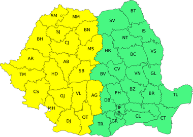 Averse torenţiale, descărcări electrice, vijelii şi căderi de grindină, în jumătatea vestică a ţării, miercuri, 23 aprilie, până la ora 23.00/ cum va fi vremea în Capitală