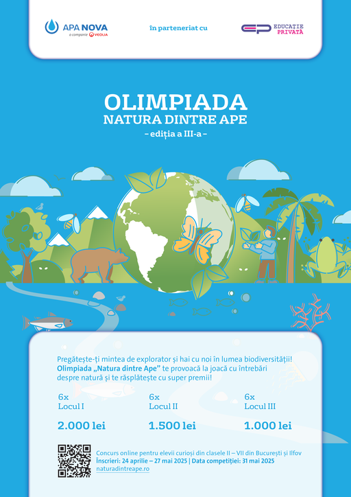 Ediţia a treia a Olimpiadei ”Natura dintre Ape”, dedicată elevilor pasionaţi de biodiversitate