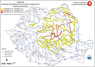 UPDATE Avertizare hidrologică de Cod Roşu în judeţele Harghita, Covasna, Braşov, Botoşani şi Iaşi/ Avertismentul „Apelor Române” HARTA