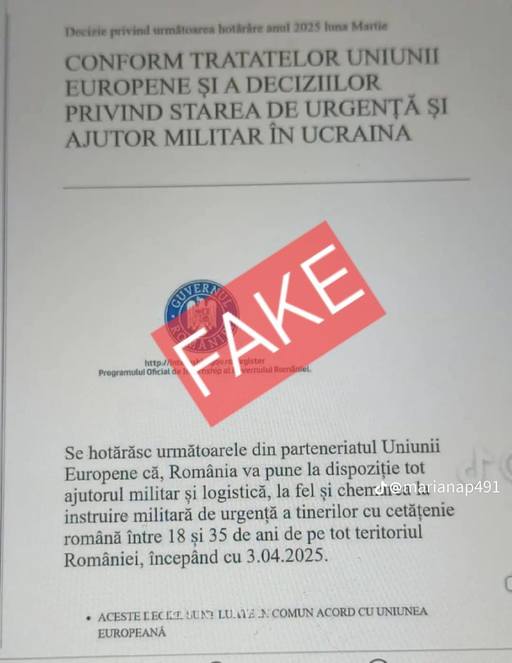 Ministerul de Interne atrage atenţia asupra unor noi dezinformări transmise în online cu privire la aşa-zisa "participare a României la un conflict militar" - FOTO

